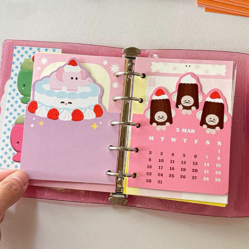 2026 Monthly Calendar Dashboards for A7 & M5 Planners | Kawaii Food Divider Tabs | 12-Month Pocket Notebook Inserts Set - Image 3