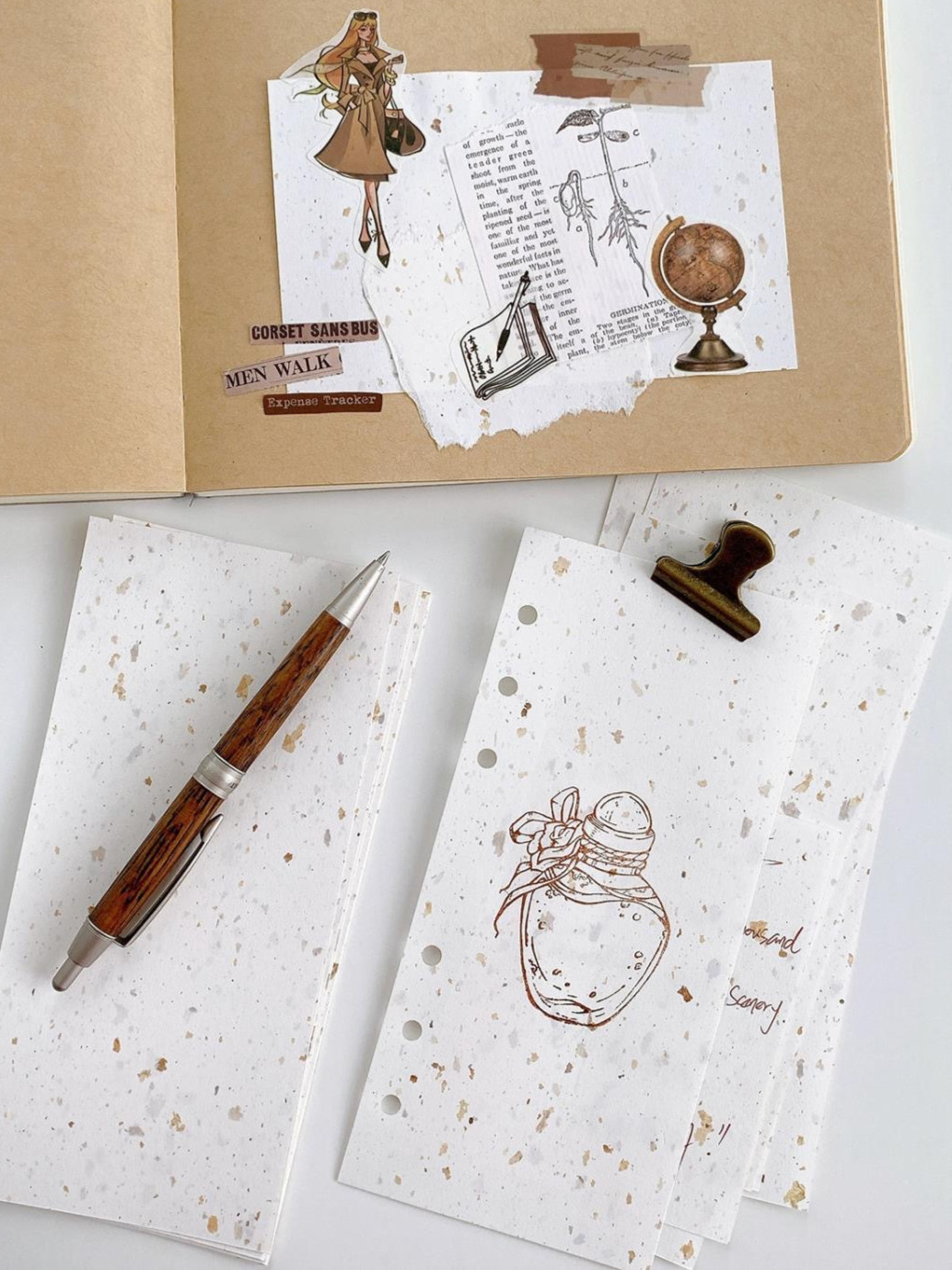 120 g Upcycled Coffee Paper Planner Inserts | 20 Sheets | A6, Personal, FC Compact, Pocket, Mini 5 - Image 2