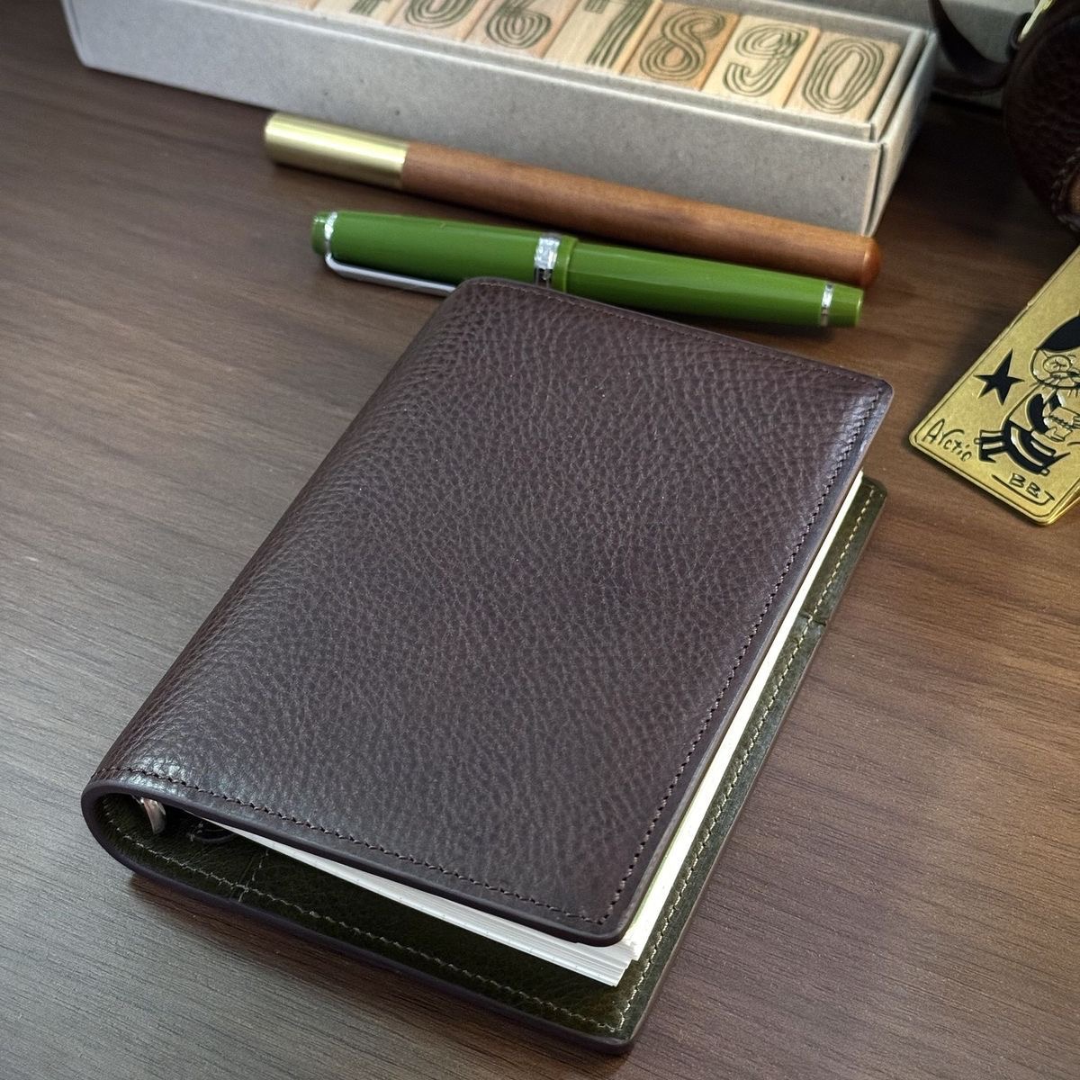 Minerva Box Leather Pocket Organizer with Minor Cosmetic Imperfections | A7 Ring Planner - Image 3