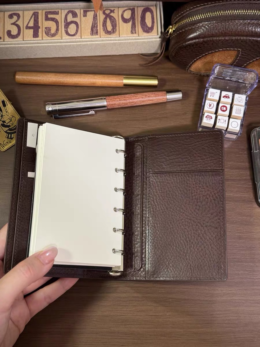 Minerva Box Leather Pocket Organizer with Minor Cosmetic Imperfections | A7 Ring Planner - Image 6